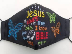 Jesus Loves Me Butterflies Mask