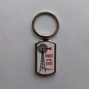 Trust in the Lord Windmill Metal Keyring