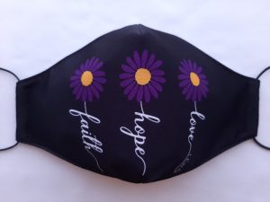 Hope, Faith, Love Daisy Black Mask